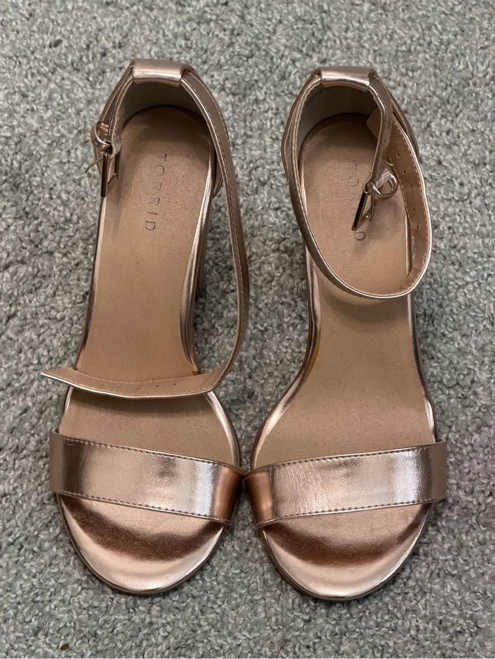 Torrid Rose Gold Ankle-Strap Heels